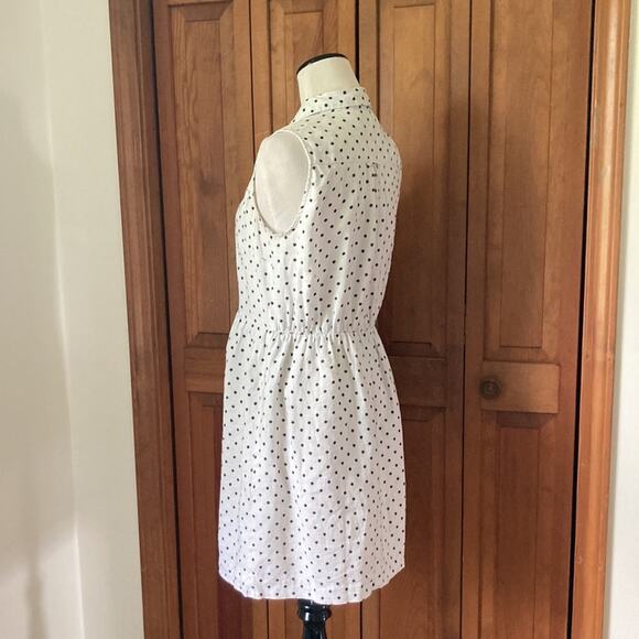 LOFT 100% Linen White Polkadot Pullover Dress, Size 2 - Picture 4 of 11